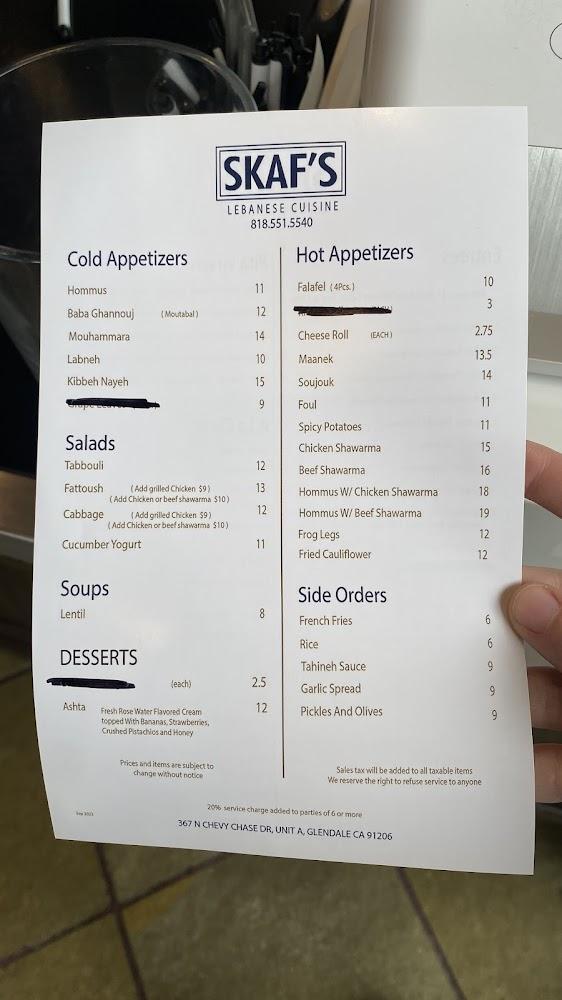 Skaf's Lebanese Cuisine Menu image 4